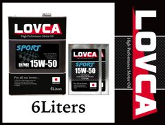 送料無料 LOVCA SPORT 15W-50/6L 日本製 100%化学合成