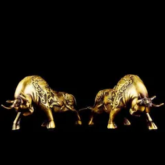 牛 うし 置物 オブジェ 2個セット オーナメント 開運 運気アップ 寝室 風水 開運 健康運 出世運 家庭運 家内安全 縁起物 インテリア 玄関 オフィス 風水グッズ