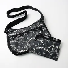 美品 レスポートサック LeSportsac 限定 ピーナッツコラボ PEANUTS スヌーピープリント ショルダーバッグ ポーチ付き【2400014356854】