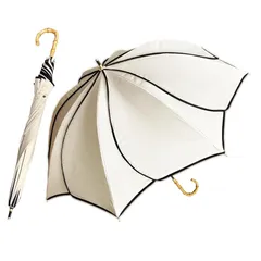 hiino kano 日傘 uvカット 100 遮光 長傘 花びら 完全遮光 日傘兼用雨傘 レディース 5級撥水 超軽量 約250g 晴雨兼用 遮熱 丈夫 かわいい 母の日 プレゼント バンブー 持ち手 親骨50cm (モカ) 1