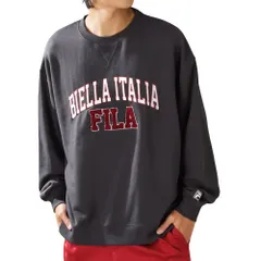 ブラック_L [フィラ] トレーナー M L XL 3色展開 ユニセックス 男女兼用 サガラ刺繍 ビッグシルエット ロゴ プルオーバー スウェット ブランド 人気 トップス メンズ ブラック:L