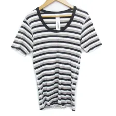 アタッチメント ATTACHMENT Tシャツ カットソー 半袖 Uネック ボーダー柄 1 S 白 黒 ホワイト ブラック /FF10のサムネイル