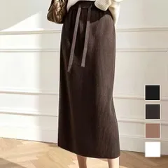 リブニットスカート レディース 10代 20代 30代 韓国ファッション 可愛い カジュアル 大人 上品 春 夏 秋 冬 Iライン 黒 白 シンプル