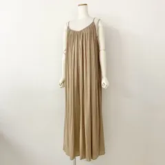 57c24 日本製 Plage de charme プラージュ キャミソールワンピース 38 ベージュ ロングワンピース フレア レーヨン混 ドレスのサムネイル
