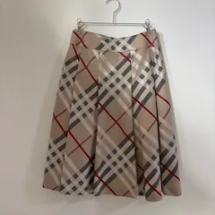 バーバリーロンドン BURBERRY ノバチェック 38 プリーツ レディース スカート フレアスカート ベージュ