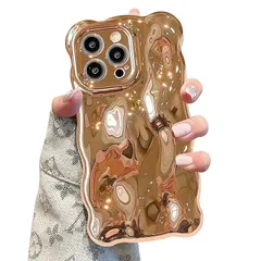 UEEBAI ケース 対応 iPhone 14 Pro Max 6.7 inch 用の ケース ウェーブデザイン スマホカバー 可愛い おしゃれケース カラフルケース TPUカバー カーリーウェーブケース 軽量 薄型 グリッター 光沢カバー 耐衝撃ケース