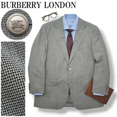 美品 BURBERRY LONDON 銀ボタン ジャケット グレー