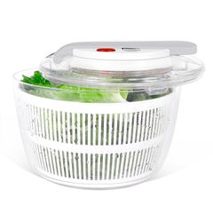 【在庫処分】野菜スピナー 野菜水切り器 サラダ水切り ザル 回転式 野菜水切り 脱水機手動 水切り器 脱水機 大容量 サラダスピナー 脱水機 ボウル BDB (白)