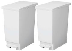 【迅速発送】【限定】 新輝合成 トンボ ゴミ箱 スリム ペダル 20リットル ホワイトグレー 2個セット 軽いペダルでサッと開く 袋止め付き ふた付き 分別 幅20×奥行35.5×高さ45cm 日本製