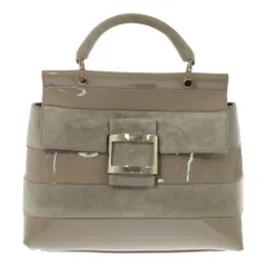 Roger Vivier ロジェヴィヴィエ 切り替え 異素材 パテント×スエード レザー 2WAY ハンドバッグ ショルダー/ベージュ【オールシーズン】【♀】【A】【レディース】■544084【中古】のサムネイル