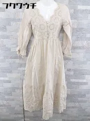 ◇ one after another NICE CLAUP 花柄 刺繍 長袖 ロング ワンピース サイズF ライトブルー レディース 【中古】 【1103110010521】