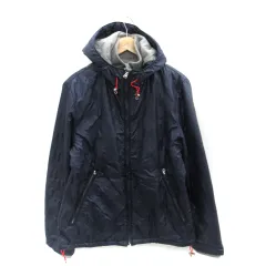 シンプリシテェ SIMPLICITE 中綿ジャケット ミドル丈 総柄 フード付き 42 XL 紺 ネイビー /SM21のサムネイル