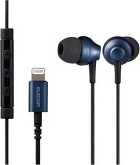 031 エレコム ステレオイヤホン カナル型 Lightning ライトニング マイク付 Fast Music LFS12C φ10.0mm 高耐久ケーブル ブルー EHP-LFS12CMBU 1.2m