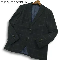 THE SUIT COMPANY スーツカンパニー 秋冬 Marzotto生地 SUPER100’S★ チェック テーラード ジャケット Sz.165 メンズ 紺
