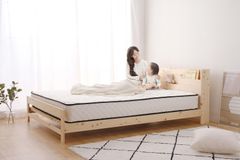 総ヒノキ　すのこベッド　ダブルベッド　ナチュラル