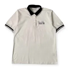 Black&White ブラック＆ホワイトワンポイント 半袖 ポロシャツ L/ホワイト レディース ゴルフ