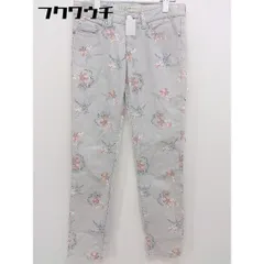 ◇ BEAUTY & YOUTH UNITED ARROWS 花柄 ストレッチ スキニーパンツ サイズ M グレー ピンク マルチ レディース  【中古】 【1112040002155】
