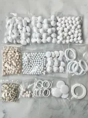 ハンドメイド　パーツ　ビーズ　推し活　詰め合わせセット　大容量　ホワイト系