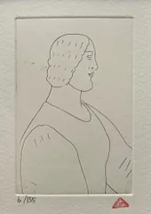 有本利夫 銅版画 「男の顔」オリジナル 限定版