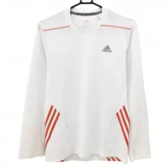 アディダス インナーシャツ 白×レッド 3ライン Uネック  メンズ M ゴルフウェア adidas