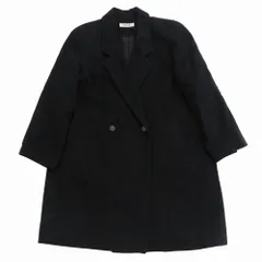 bahamas カシミヤ100% ダブルブレスト チェスターコート ひざ丈 ブラック サイズL レディース 【中古】
