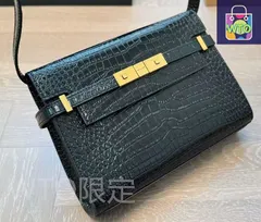 YSL ブラックアレグロ クロコダイル ハンドバッグ★★★-WT0輸入-LM35