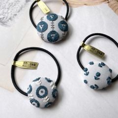 【3個セット】手刺繍ヘアゴム no.112
