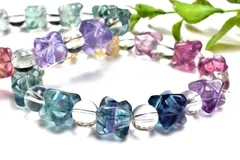 MIXフローライト　9.5-10.5x9.5-10.5(丸玉8)mm　アステロイドマカバ (星型正十二面体)  グラデーション ブレスレット 1個売り パワーストーン 天然石 _BG5688