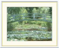 メルカリ 絵画　絵　 額付き (銀）油絵　uF6-062803　橋のある風景 メルカリ 絵画 絵 額付き(銀）油絵 uF6-062803 風景 (橋) 絵画