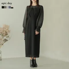 ドレス ワンピース 結婚式 オケージョンドレス パーティードレス ミモレ丈 ビスチェ風 フォーマル 20代 30代 レディース 黒 epic day 300068