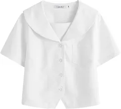 STYLE eight ブラウス 関東襟 スクール セーラー襟( ホワイト,  M)