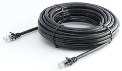 【在庫処分】高速1Gbps カテゴリ6 1000BASE-T 安心の国内ブランド 防水 30年の屋外耐候性PE(ポリエチレン)２重被覆 紫外線 PoE対応 業務用 CAT6 耐候性 屋外用 (黒) 20m - LANケーブル KC-12973
