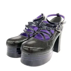 YOSUKE ヨースケ 厚底パンプス 表記サイズ:L チャンキーヒール/パイソン型押し    ブラック レディース / 240001162675