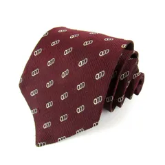 イヴ・サンローラン ブランドネクタイ 総柄 小紋柄 シルク 日本製 メンズ ボルドー YVES SAINT LAURENT 【中古】