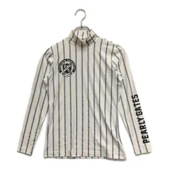 中古 レディース パーリーゲイツ PEARLY GATES インナー 0(S) 白✕灰色 ホワイト✕グレー ハイネック ストライプ