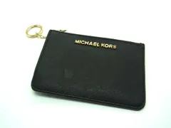 ■美品■ MICHAEL KORS マイケルコース レザー キーリング付き カードケース カード入れ パスケース コインケース ブラック系 DH3964