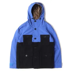 UNIFORM EXPERIMENT ユニフォームエクスペリメント ジャケット サイズ:3 裏地レオパード メルトンコンビ マウンテンパーカー 2 TONE HOODED BLOUSON ブルー ブラック 青黒 アウター ブルゾン コート【メンズ】のサムネイル