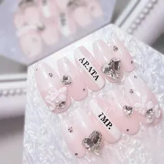 ネイルチップ 量産型 地雷 ワンホンネイル 韓国ネイル ベイビーブーマー 白グラデーションネイル ちゅるんネイル オタクネイル 推しネイル 推し活 リボンネイル ハートネイル ピンクネイル 白ネイル キラキラネイル 大人かわいい シンプルネイル キレイめネイル