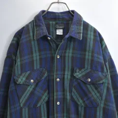 90s CODET コーデット ダブルポケット タータンチェック ヘビーネルシャツ ワークウェア ブルー グリーン ブラックウォッチ ヴィンテージ ビンテージ USA アメリカ古着 メンズXL相当
