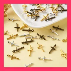 【スタッフおすすめ！】Beadthoven 約150個/箱 3色 クロス 合金ペンダント 十字架 アンティーク調 チベット風 キリスト教 チャーム アクセサリーパーツ ジュエリー用 DIY ハンドメイド 手芸材料 手作り素材 クラフト用品