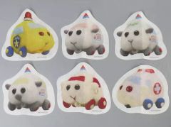 [중고] 씰 스티커 B세트(6장 세트) 물로 붙여 벗길 수 있는 패브릭 월 스티커 Small [PUI PUI 몰카]
