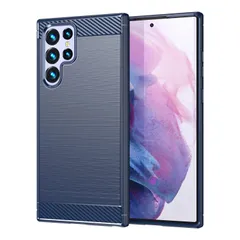 TPU（ブルー）滑らかで快適な肌触り ショック 炭素繊維くて柔らかい おしゃれ スマホケース ギャラクシー 耐衝撃 エス22 対応 ウルトラ ケース Galaxy 5G/SC-52C/SCG14 S22 S22 Ultra Ultra 5G 【Hbcnxny】