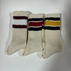 ソックス 靴下 2色組セット ヘルスニット ラインソックス 25-27cm クルーソックス ライン ボーダー 2足セット 2色セット アウトドア キャンプ Healthknit 3P LINE SOCKS　新品