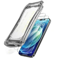 NIMASO ガラスフィルム iPhone 12 /iPhone 12 Pro 用 強化ガラス 全面保護 黒縁あり 自動除塵 保護フィルム 超簡単貼り付け 耐衝撃 指紋防止 ガイド枠付き 2枚セット アイフォン 12/12プロ対応 DSP24H1508 0