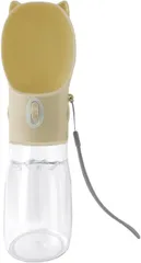 STARFIELD ペットウォーターボトル 犬 猫 水 水筒 給水器 水漏れ防止 水槽付き アウトドア 携帯用 380ml イエロー( イエロー,  380ml)