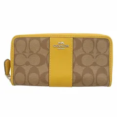 コーチ COACH SIG PVC LTH ACC ZIP 長財布 ウォレット シグネチャー PVC レザー ラウンドファスナー ロゴ金具 茶 ブラウン F54630 /IR ■GY18