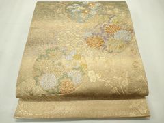 平和屋着物◎六通柄袋帯 玩具文 でんでん太鼓 金糸 正絹 逸品
