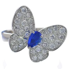 アウイナイト リング プラチナ 指輪 ダイヤモンド 蝶 大サイズ 刻印入り 鑑別書付き 日本製【人気アイテム】【アクセサリーマート/メルカリShops店】