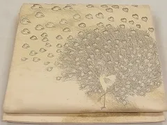 平和屋着物◎六通太鼓柄袋帯　刺繍　孔雀文　金銀糸　逸品　CAAD6076ku