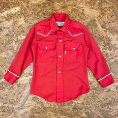 USA製 ’70s ヴィンテージLevi's ウエスタンシャツ キッズサイズ BIG E リーバイス KIDS 子供服 レッド 70年代 ビンテージ vintage ユーズド USED 古着 MADE IN USA
